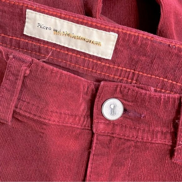 Anthropologie Pilcro Mid Rise Red Corduroy Skinny Pants 32 - Picture 4 of 16